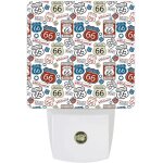 Vintage rouge et bleu historic route 66 m�daille led veilleuse avec capteurs dusk to dawn, lumi�re de ...