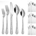 Vintage sculpture cuisine en acier inoxydable argenterie vaisselle couverts couverts couteaux fourchettes ...