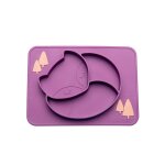 Violet - assiette en silicone pour bébé, bol, cuillère, fourchette, dessin animé renard, gel de silice, ... Violet - assiette en silicone pour bébé, bol, cuillère, fourchette, dessin animé renard, gel de silice, ...