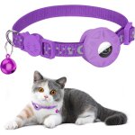 Violet - collier airtag pour chat, collier r�fl�chissant pour chat avec fermeture de s�curit�, avec support ...