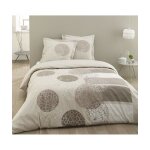 Vision housse de couette adele 240x260 cm + 2 taies d'oreillers 65x65 cm beige