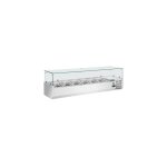 Vitrine inox réfrigérée à ingrédients 5 x gn 1 / 3 (p)100 mm & 1 x gn 1 / 2 (p)100 mm, 150 w, 220 v - ... Vitrine inox réfrigérée à ingrédients 5 x gn 1 / 3 (p)100 mm & 1 x gn 1 / 2 (p)100 mm, 150 w, 220 v - ...
