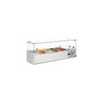 Vitrine inox réfrigérée à ingrédients 5 x gn 1 / 4 (p)100 mm, 150 w, 220 v - mono Vitrine inox réfrigérée à ingrédients 5 x gn 1 / 4 (p)100 mm, 150 w, 220 v - mono