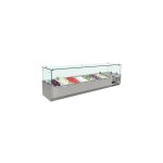 Vitrine inox réfrigérée à ingrédients 7 x gn 1 / 4 (p)100 mm, 150 w, 220 v - mono Vitrine inox réfrigérée à ingrédients 7 x gn 1 / 4 (p)100 mm, 150 w, 220 v - mono