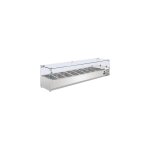 Vitrine inox réfrigérée à ingrédients 8 x gn 1 / 4 (p)100 mm, 150 w, 220 v - mono Vitrine inox réfrigérée à ingrédients 8 x gn 1 / 4 (p)100 mm, 150 w, 220 v - mono