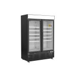 Vitrine négative ventilée 920 litres, 2 portes vitrées, avec bandeau lumineux, noire, 1100 w, 220 v - ... Vitrine négative ventilée 920 litres, 2 portes vitrées, avec bandeau lumineux, noire, 1100 w, 220 v - ...