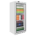 Vitrine r�frig�r�e positive 600 litres, 1 porte vitr�e gn 2 / 1, blanche, 185 w, 220 v - mono