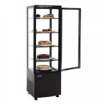 Vitrine ventil�e positive 235 litres, 4 faces vitr�es, noire, 250 w, 220 v - mono