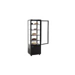 Vitrine ventile positive 235 litres, 4 faces vitres, noire, 375 w, 220 v - mono