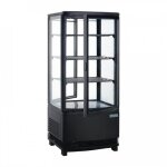 Vitrine ventilée positive 86 litres, 4 faces vitrées, noire, 180 w, 220 v - mono Vitrine ventilée positive 86 litres, 4 faces vitrées, noire, 180 w, 220 v - mono