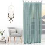 Voilage avec anneaux 135x250 cm spirit vert d'eau, par soleil d'ocre