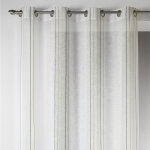Voilage design en etamine a rayures verticales