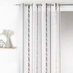 Voilage fantaisie en organza a rayures verticales