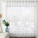 Voilage grande largeur sabl� - 300 x 240 cm - blanc