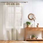 Voilage a ?illets bois en voile tiss� lin 140x240cm