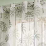 Voilage imprim� palmier vert 140x240cm