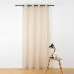 Voilage laine et coton fines rayures