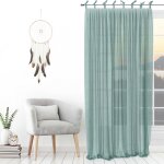 Voilage a nouettes 135x250 cm spirit vert d'eau, par soleil d'ocre