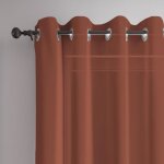 Voilage a oeillets 135x250 cm alix corail , par soleil d'ocre