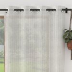 Voilage a oeillets baie vitr�e 280x250 cm bella argent, par soleil d'ocre