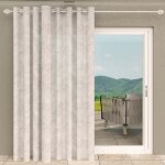 Voilage a oeillets sp�cial baie vitr�e 280x250 cm celia taupe, par soleil d'ocre
