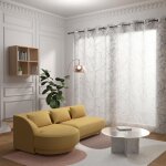 Voilage a oeillets sp�cial baie vitr�e 280x250 cm louane , par soleil d'ocre
