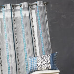 Voilage en organza a fines rayures z�br�es