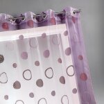 Voilage organza jacquard aux motifs cercles