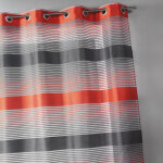 Voilage en organza a rayures horizontales bicolores