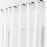 Voilage a passants cach�s effet lin tiss� blanc 140x240cm