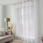 Voilage plumetis effet lin avec ?illets