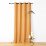 Voilage en polylin effet naturel a oeillets