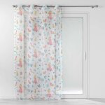 Voilage tamisant princesse licorne polyester blanc 240 x 140