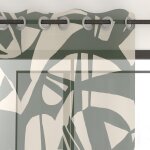 Voile a oeillets imprim� en polycoton 135x250 cm canope, par soleil d'ocre