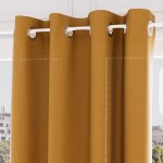 Voile oeillets jacquard 135x250 cm velvet ocre, par soleil d'ocre