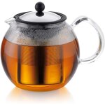 Vornixorsarlshop1802 - 16 - assam - th�i�re a piston en verre - filtre et couvercle inox - 1. 5 l