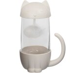 Wahou 39 - 2k - 020 tasse chat avec couvercle et infuseur poisson blanc et transparent verre et polypropylène ... Wahou 39 - 2k - 020 tasse chat avec couvercle et infuseur poisson blanc et transparent verre et polypropylène ...