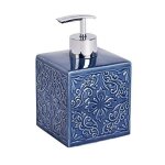 Wenko 22653100 cordoba distributeur de savon c�ramique bleu 8, 5 x 8, 5 x 14, 0 cm