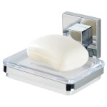 Wenko 22681100 porte - savon quadro vacuum - loc, abs / acier inoxydable, 12 x 6, 5 x 12 cm