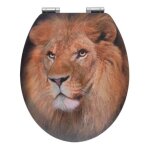 Wenko abattant wc avec frein de chute, abattant wc original lion avec motif 3d, fixation inox, mdf, 38x45 ... Wenko abattant wc avec frein de chute, abattant wc original lion avec motif 3d, fixation inox, mdf, 38x45 ...