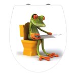 Wenko abattant wc original frog, abattant wc avec frein de chute, fixation inox clipsable, duroplast ...
