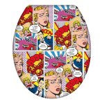 Wenko abattant wc original  pop art , abattant wc avec frein de chute et fixation inox, duroplast antibact�rie ...