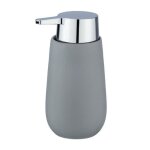 Wenko distributeur savon liquide badi, capacit� 320 ml, c�ramique, 9, 5x16x8 cm, gris mat