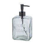 Wenko distributeur de savon liquide  pure soap , capacit� 550 ml, distributeur de savon liquide en verre, ...