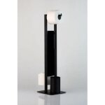 Wenko serviteur wc rivalta, brosse wc et d�rouleur papier toilette, acier noir et verre tremp�, 18x70x23 ...
