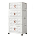 Wevalley bo�te rangement plastique, 4 caisses de rangement pliables, pour chambre, salon, cuisine, blanc ...