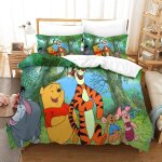 Winnie the pooh ensemble housse de couett imprim�� d et taie d'oreiller ultra doux microfibre hypoallerg��niqu ...