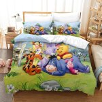 Winnie the pooh ensemble de literie imprim�� d housse de couette �� cartoon th��me pi��ces avec taies ...