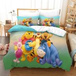 Winnie the pooh housse de couette cartoon d motif imprim�� parure de lit en microfibre avec fermeture ...