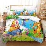 Winnie the pooh housse de couette d imprim�� cartoon - parure de lit microfibreavec fermeture ��clair ...